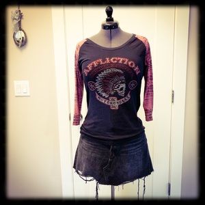 Affliction Baseball Tee Large